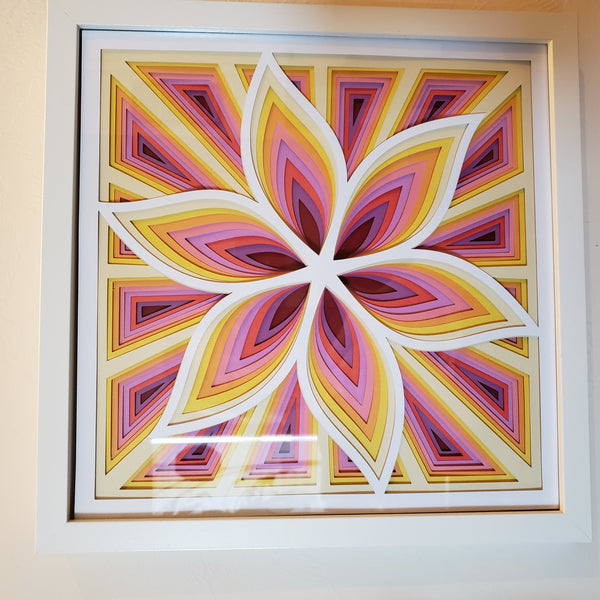 Mandala - 12" x 12" - Optical Flower, Happy
