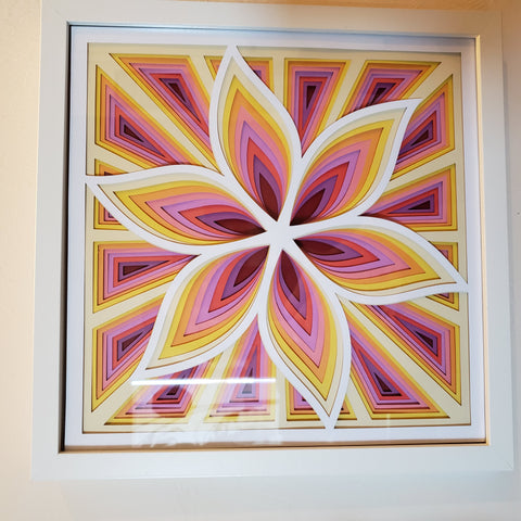 Mandala - 12" x 12" - Optical Flower, Happy