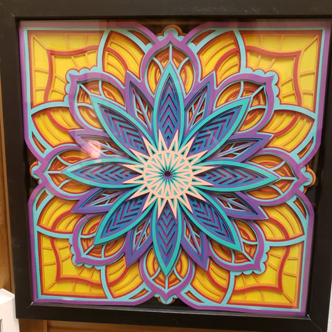 #05 Mandala - 12" x 12" - Flower, Blue