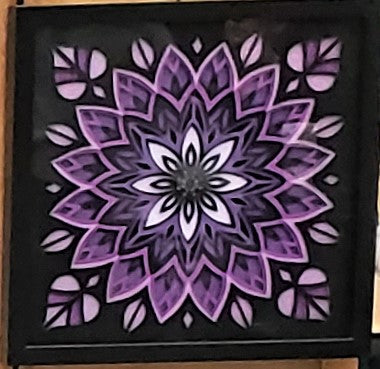 Mandala - 12" x 12" - Purple Flower Burst