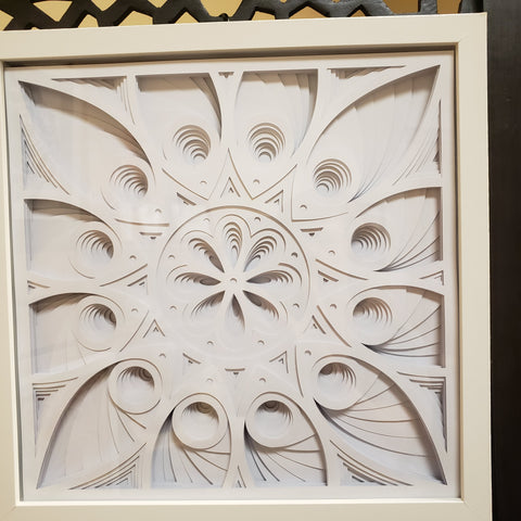 #03 Mandala - 12" x 12" - Innie, White